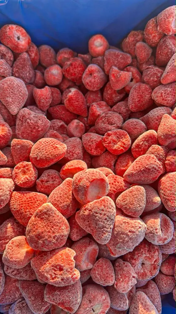 Bag of IQF frozen strawberries